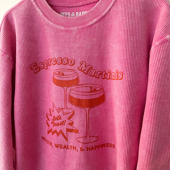 ESPRESSO MARTINIS ♡ printed corded sweatshirt