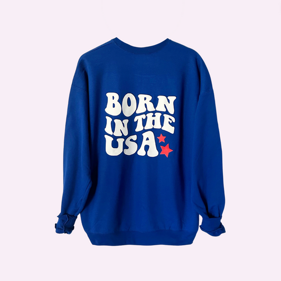 BORN IN THE USA ♡ blue sweatshirt