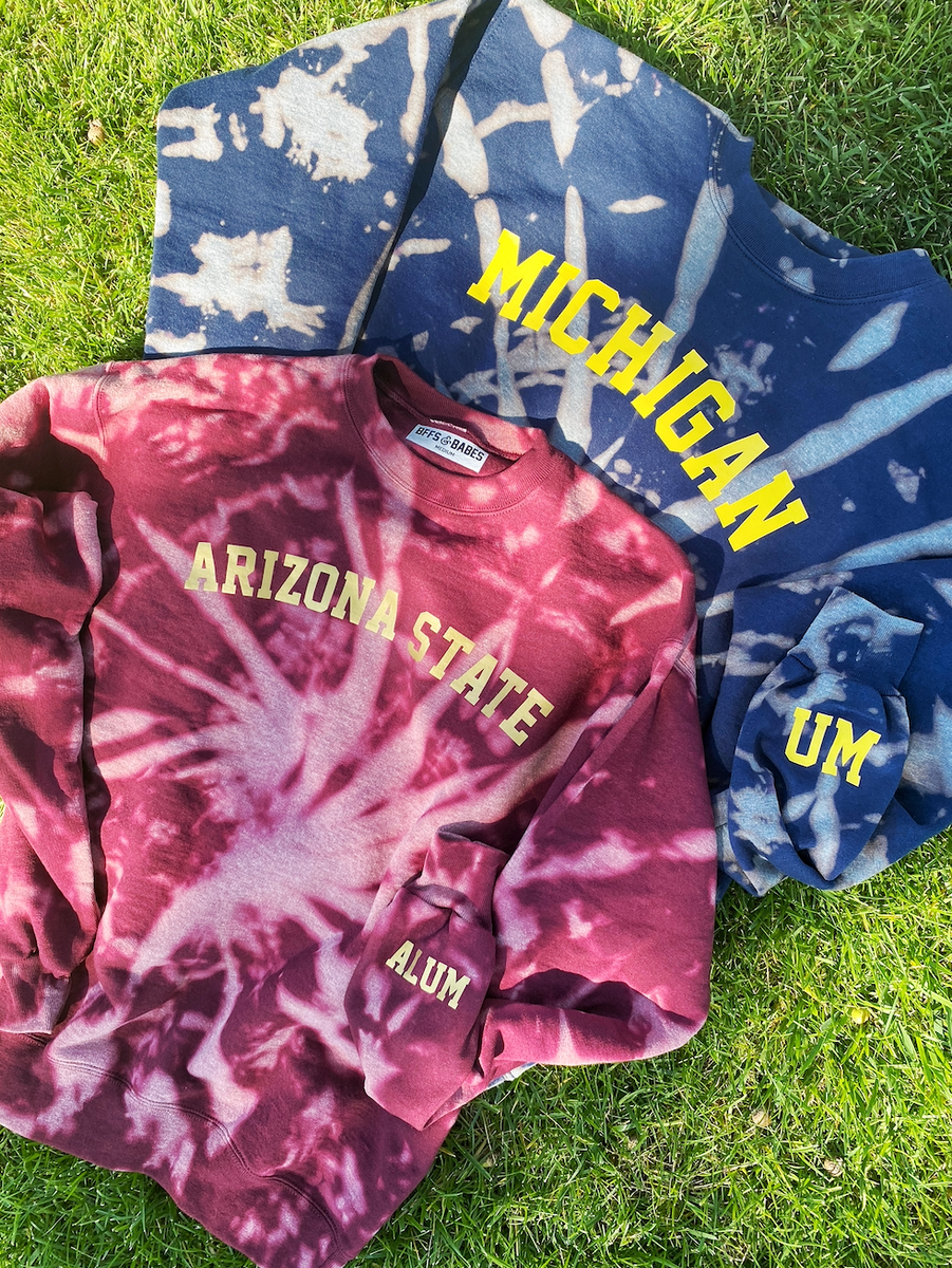 GO TEAM ♡ personalizable navy tie-dye sweatshirt – BFFS & BABES