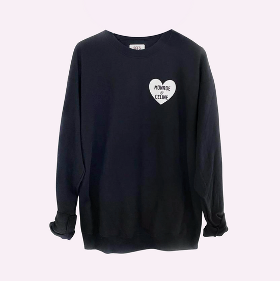 HEART U MOST ♡ black adult sweatshirt