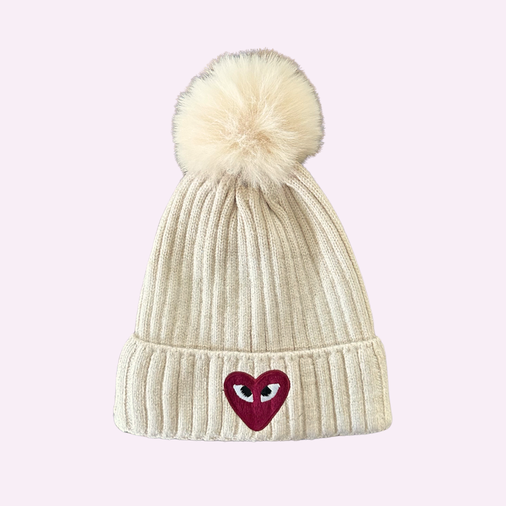 POM PATCH BEANIE ♡ toddler beanie