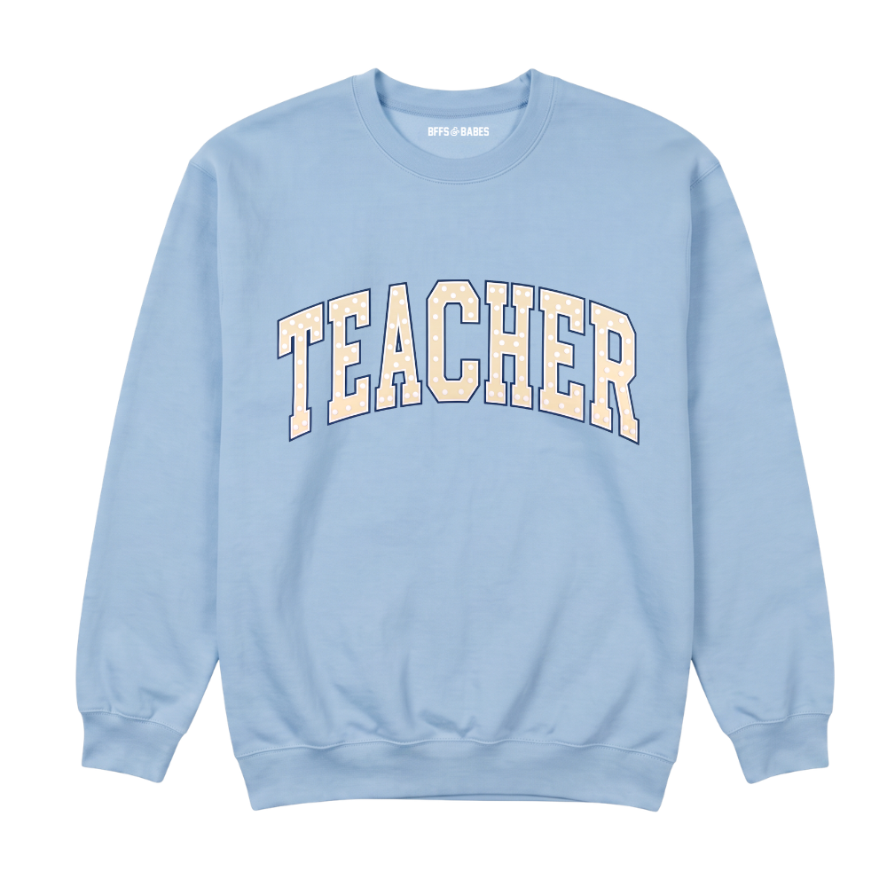 TEACHER ♡ polka dot printed sweatshirt