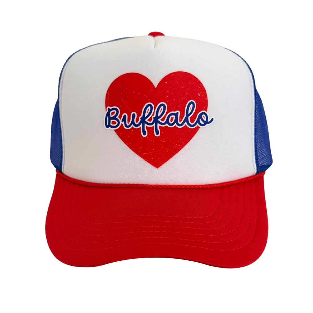 I HEART BUFFALO ♡ printed trucker hat