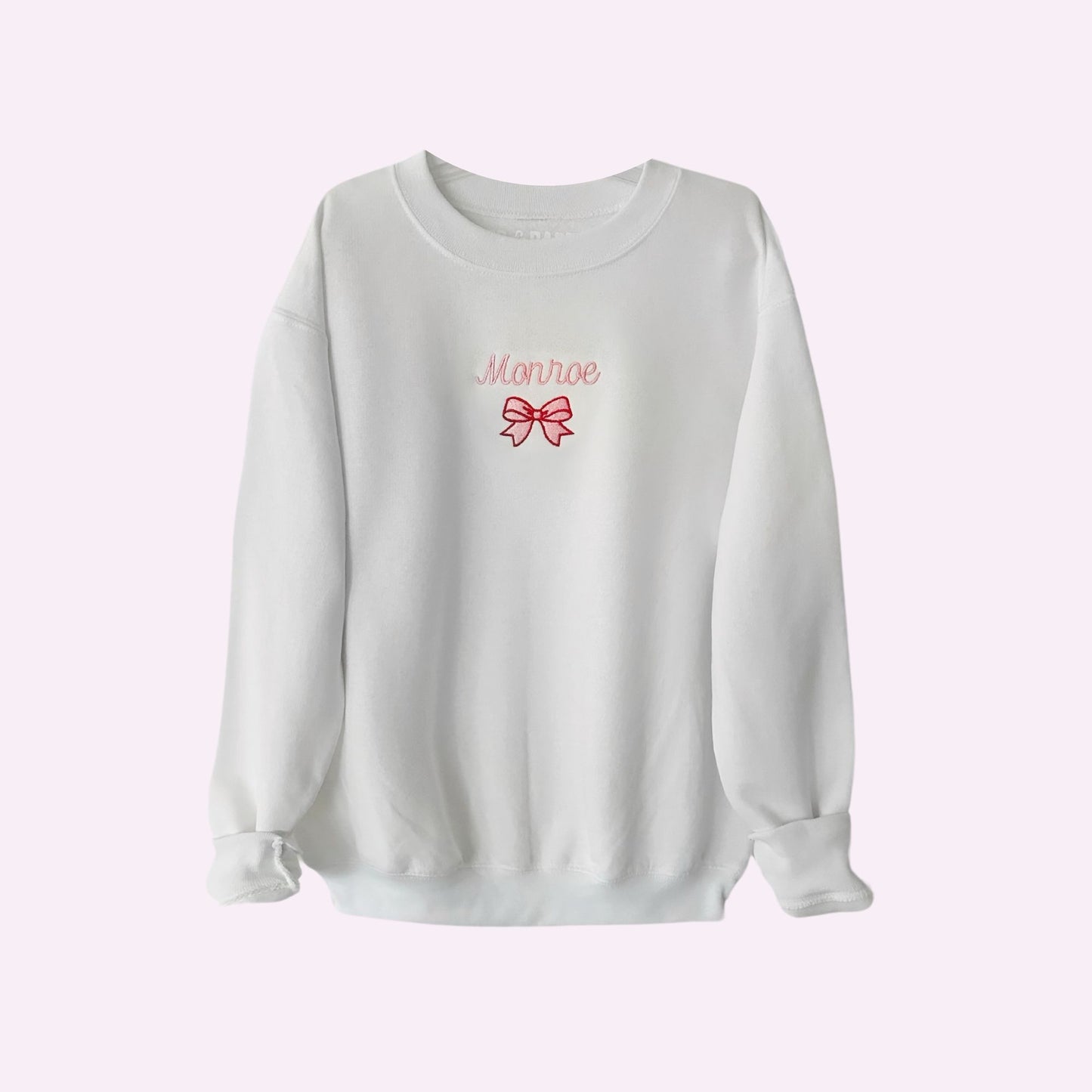 BOW STITCH ♡ kids custom embroidered sweatshirt with bow