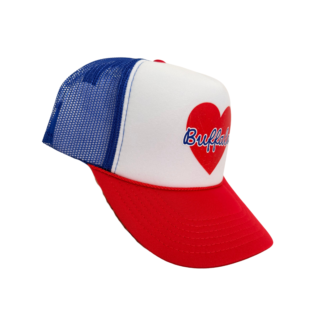 I HEART BUFFALO ♡ printed trucker hat