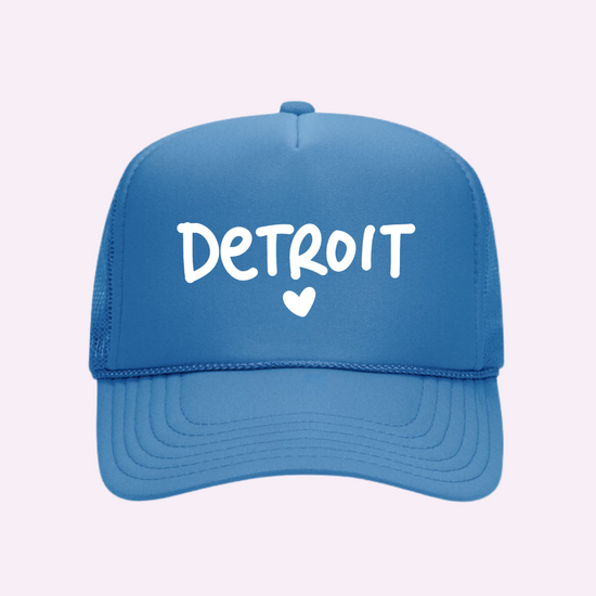 I LOVE DETROIT ♡ printed trucker hat