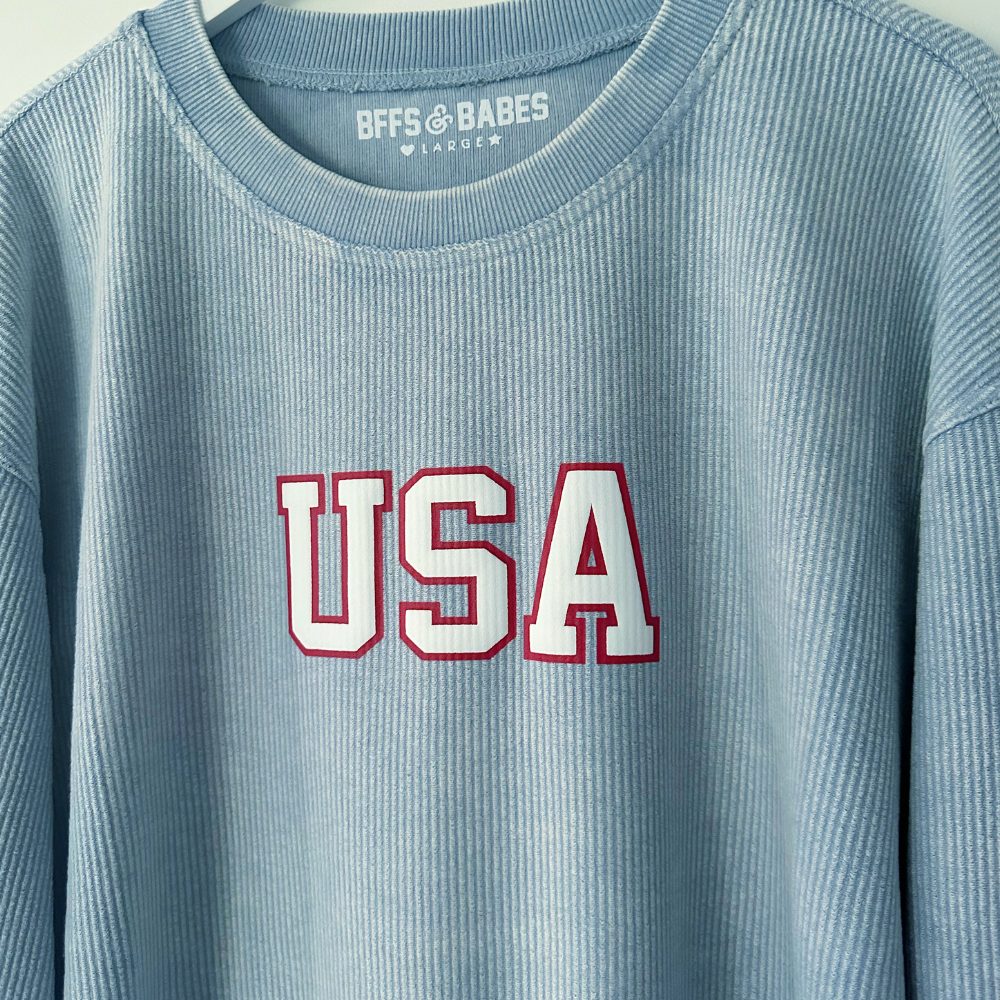 USA CORD ♡ puff printed corded sweatshirt