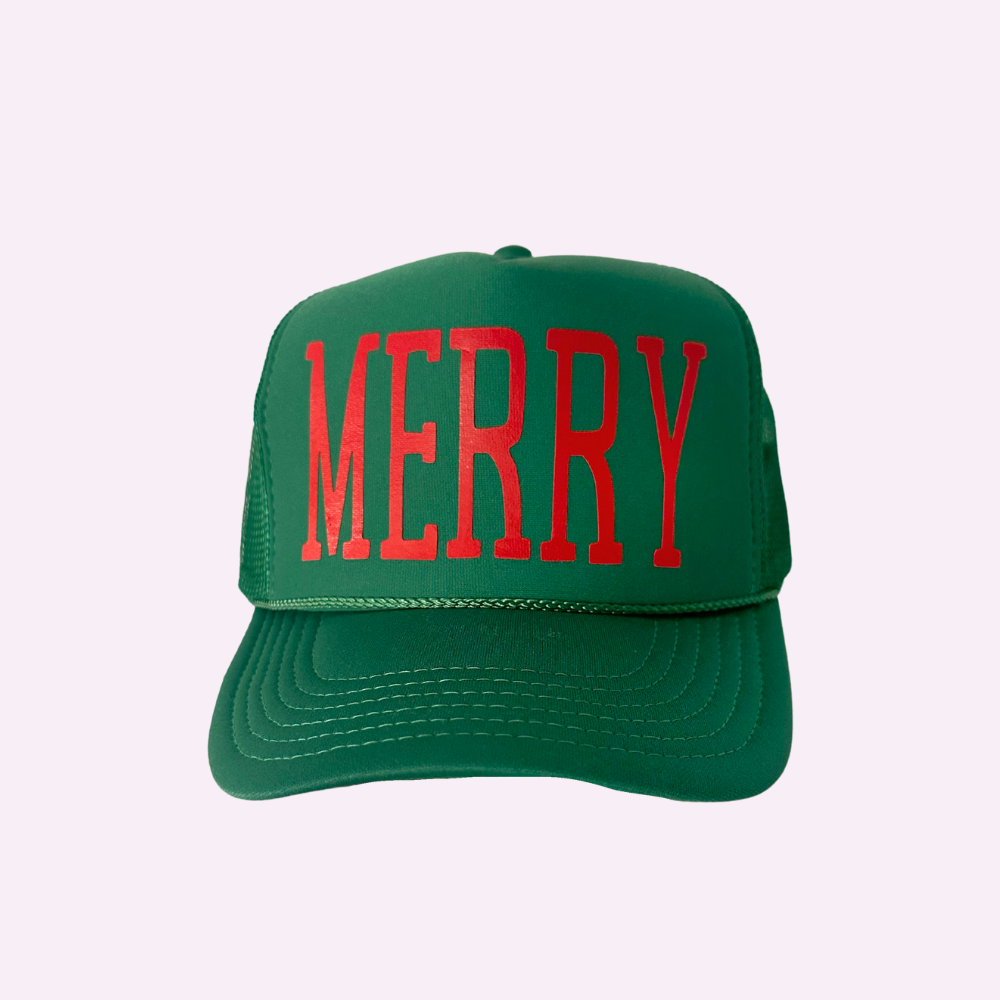 MERRY ♡ printed trucker hat