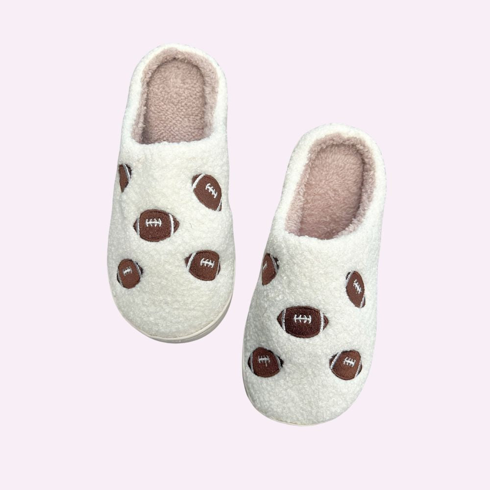 FOOTBALL SLIPPERS ♡ cozy slippers – BFFS & BABES