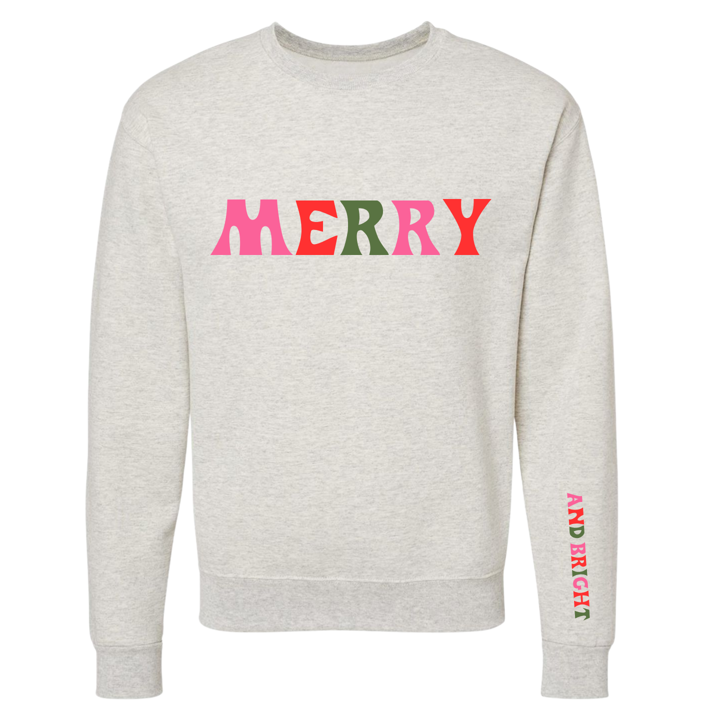 MERRY & BRIGHT ♡ printed sweatshirt