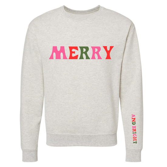 MERRY & BRIGHT ♡ printed sweatshirt