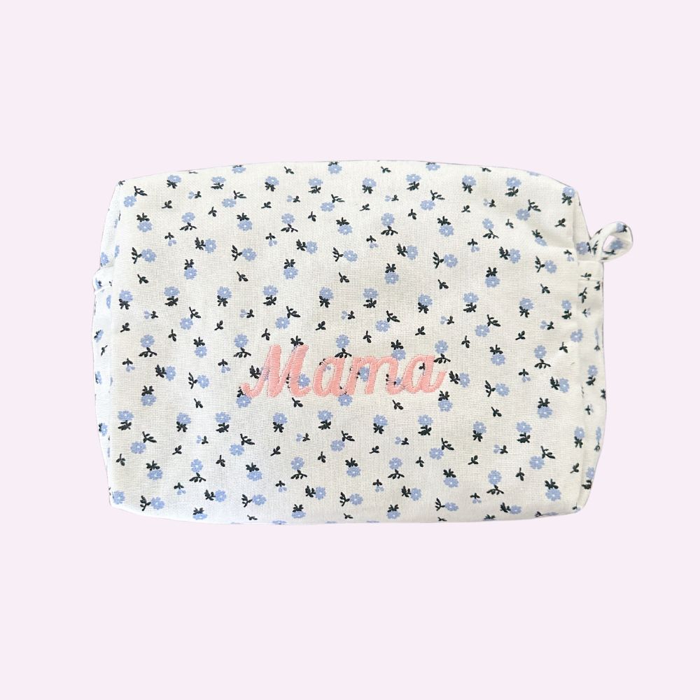 MAMA FLORAL POUCH ♡ embroidered pouch