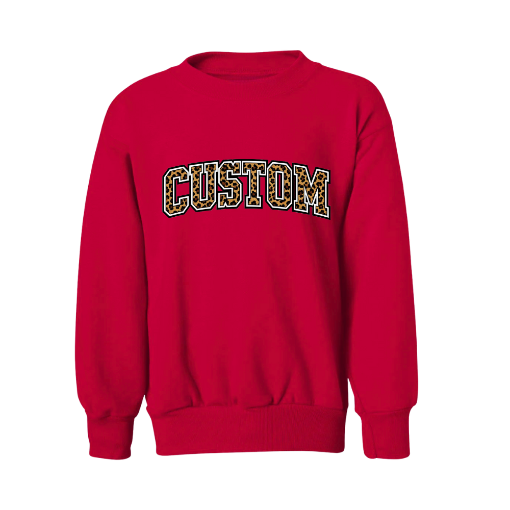 CUSTOM LEOPARD ♡ toddler & kids personalized printed sweatshirt