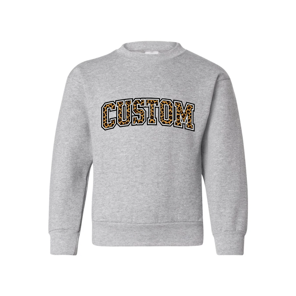 CUSTOM LEOPARD ♡ toddler & kids personalized printed sweatshirt