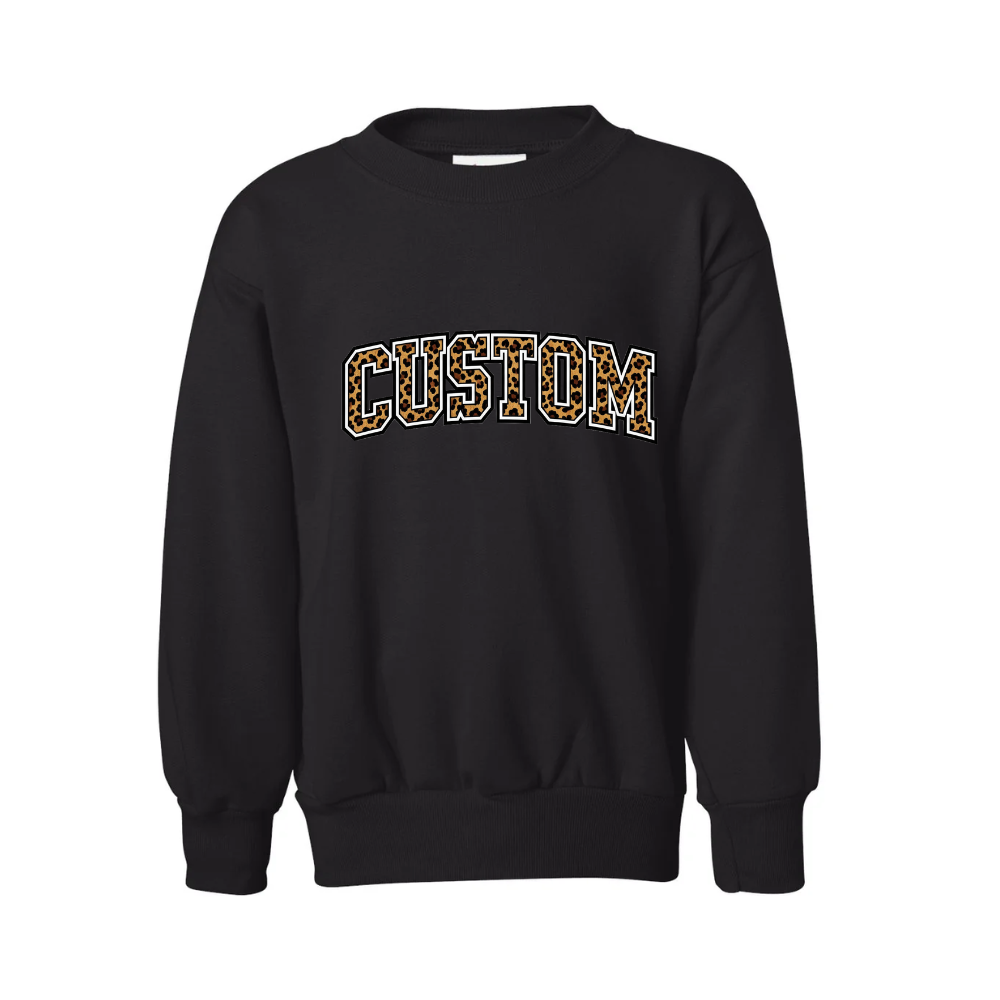 CUSTOM LEOPARD ♡ toddler & kids personalized printed sweatshirt