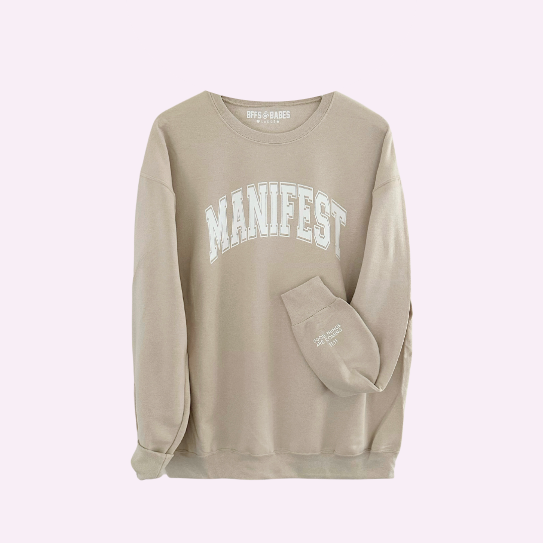 MANIFEST ♡ Jenna Crandall Collab beige sweatshirt