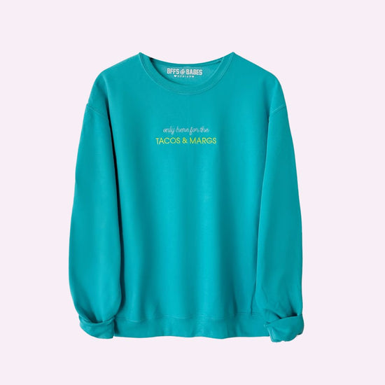 ONLY HERE STITCH ♡ turquoise embroidered sweatshirt