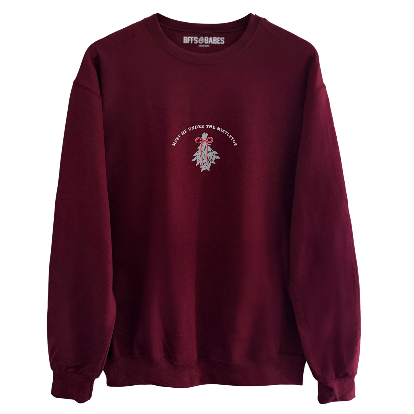 MISTLETOE ♡ holiday junkie x burgundy sweatshirt