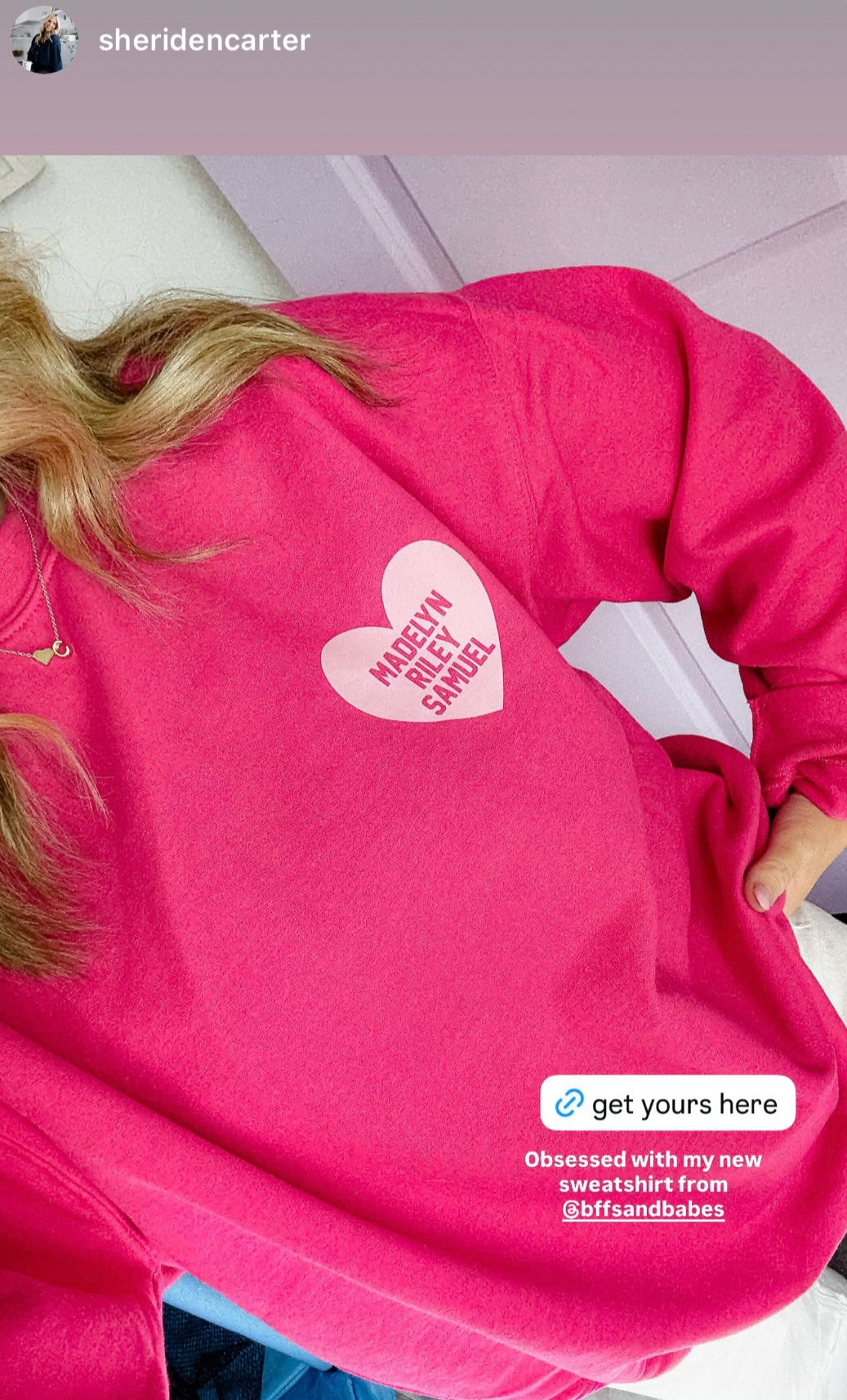 HEART U MOST ♡ pink punch adult sweatshirt