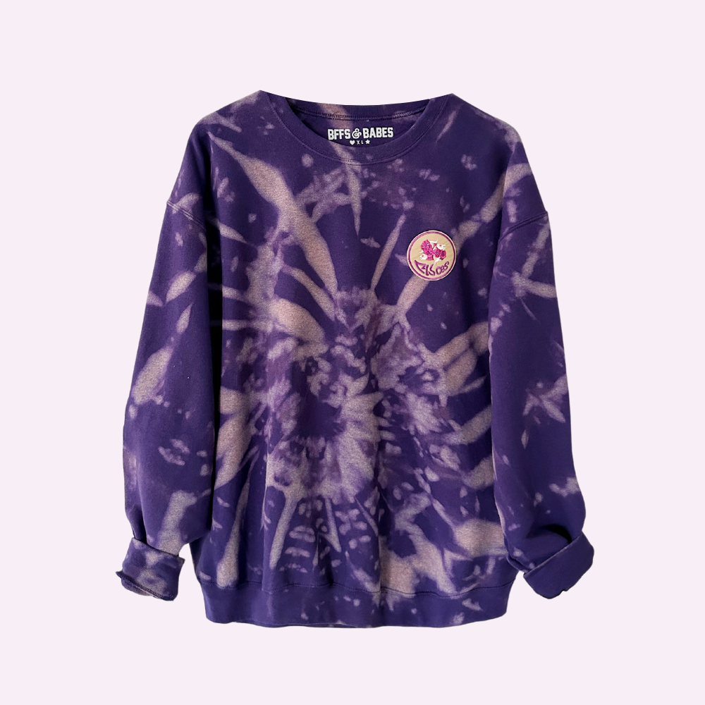 ZODIAC PATCH ♡ purple tie-dye patch sweatshirt