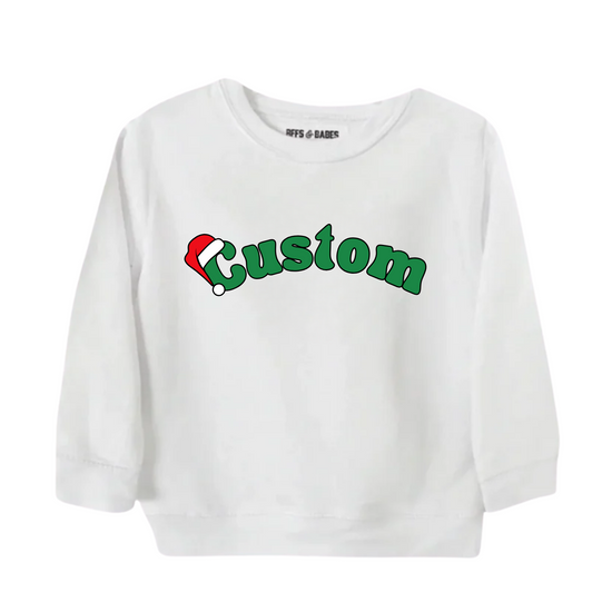 CUSTOM SANTA HAT ♡ toddler & kids personalized printed sweatshirt
