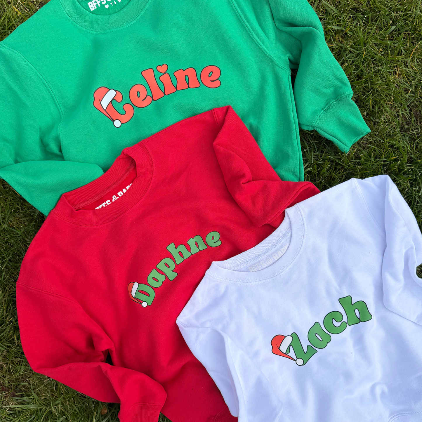 CUSTOM SANTA HAT ♡ toddler & kids personalized printed sweatshirt