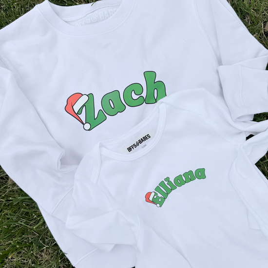 CUSTOM SANTA HAT ♡ toddler & kids personalized printed sweatshirt