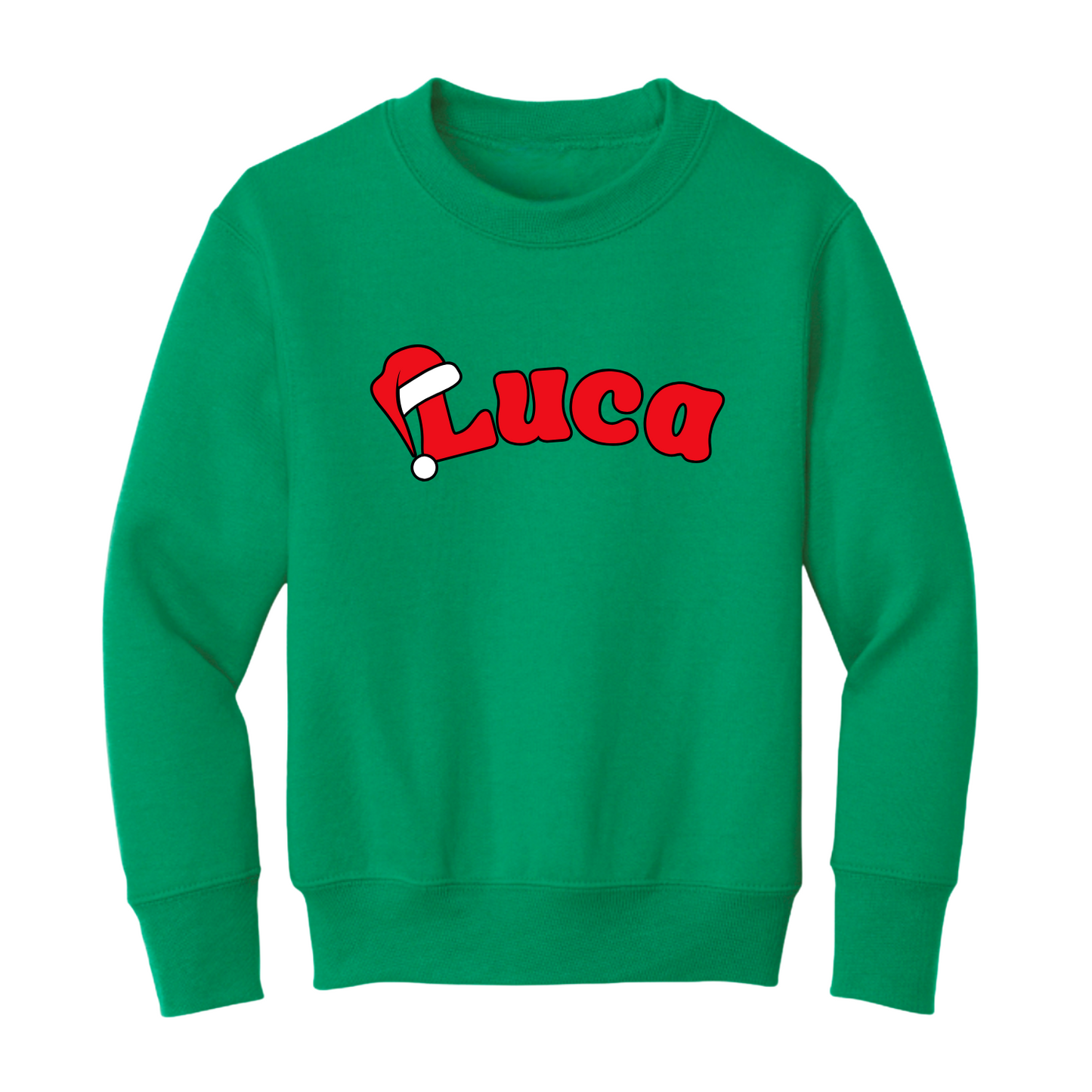 CUSTOM SANTA HAT ♡ kids personalized printed sweatshirt