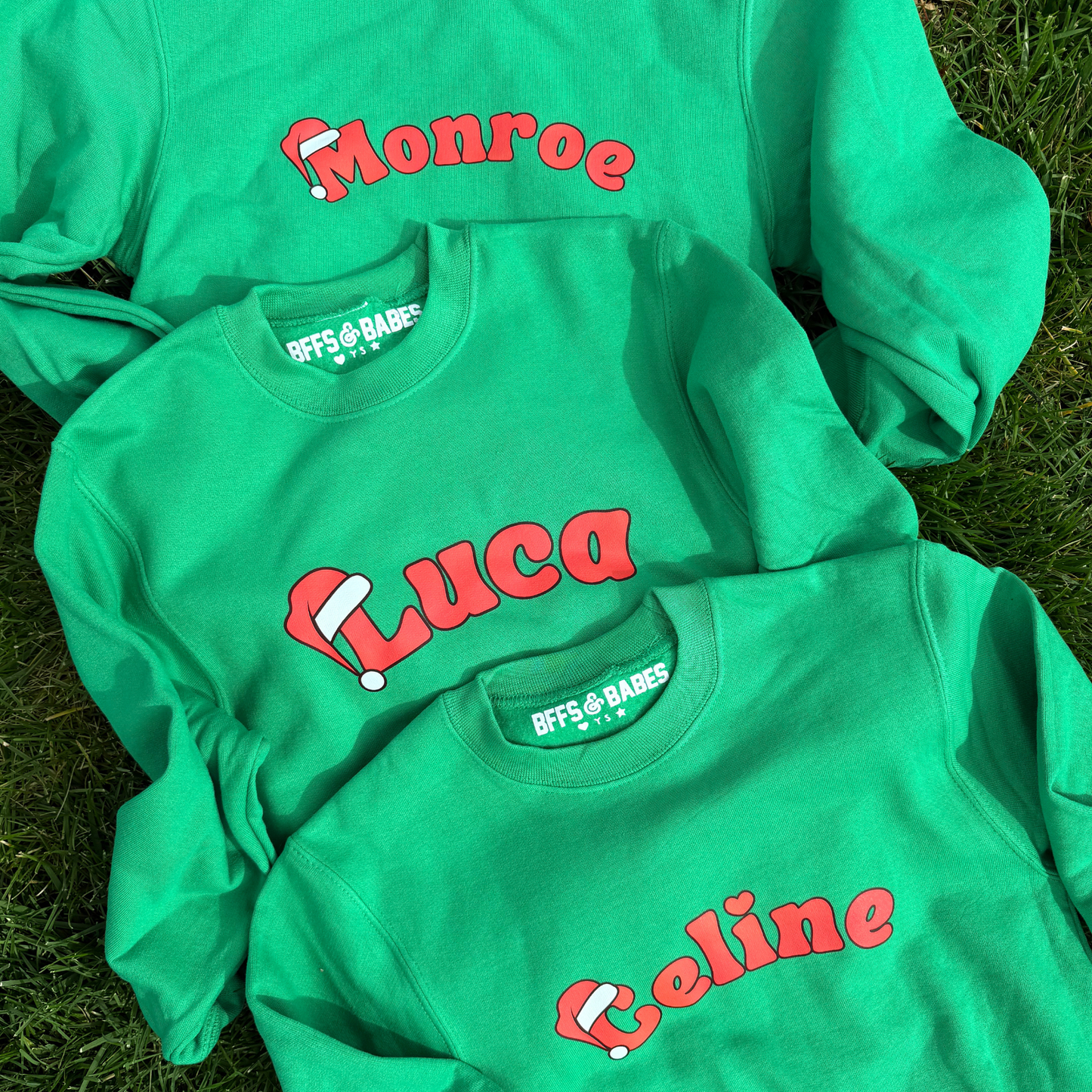 CUSTOM SANTA HAT ♡ kids personalized printed sweatshirt