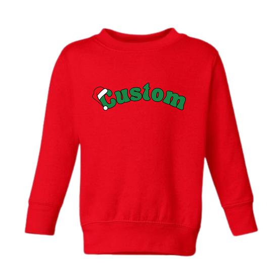 CUSTOM SANTA HAT ♡ toddler & kids personalized printed sweatshirt