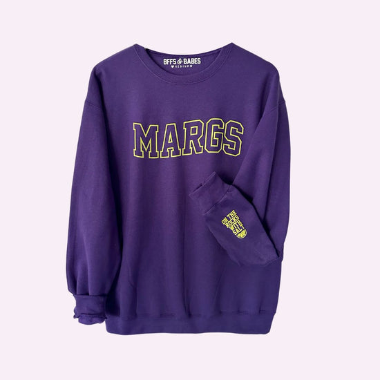 MARGS ♡ purple printed sweatshirt with on the rocks cuff
