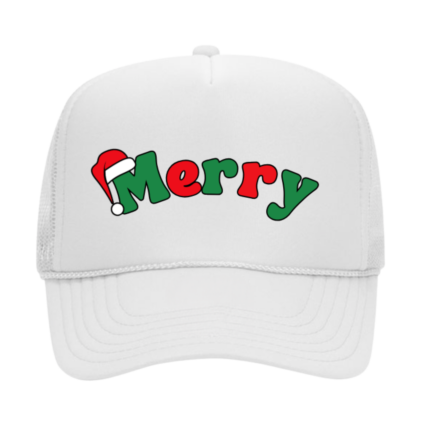 MERRY SANTA ♡ printed trucker hat