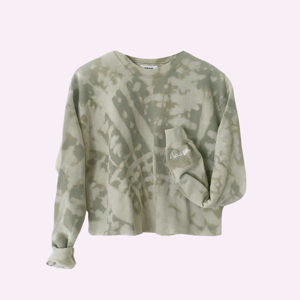 MOSS MOVES ENGAGED AF ♡ custom cuff cropped sweatshirt