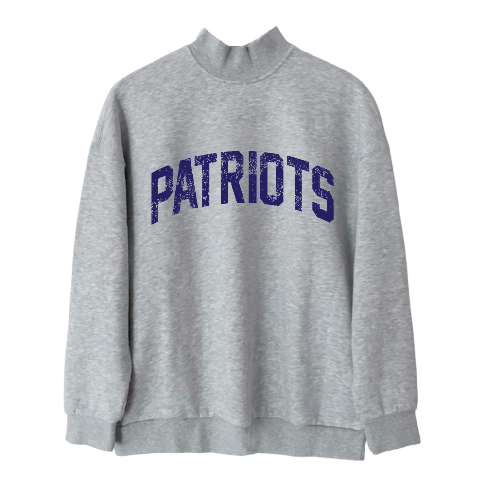 VINTAGE PRINT ♡ gray mock neck sweatshirt