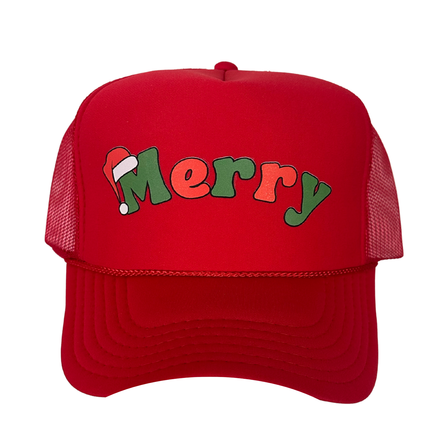 MERRY SANTA ♡ printed trucker hat
