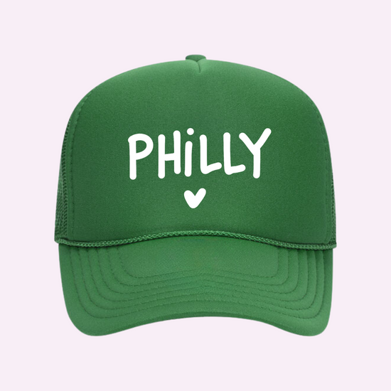 I LOVE PHILLY ♡ printed trucker hat