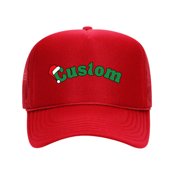 CUSTOM SANTA HAT ♡ printed trucker hat