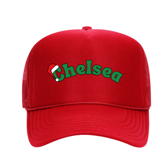 CUSTOM SANTA HAT ♡ printed trucker hat