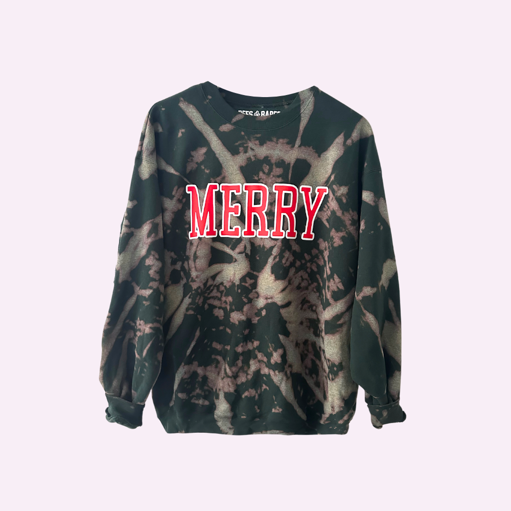 MERRY ♡ adult tie-dye sweatshirt with merry print