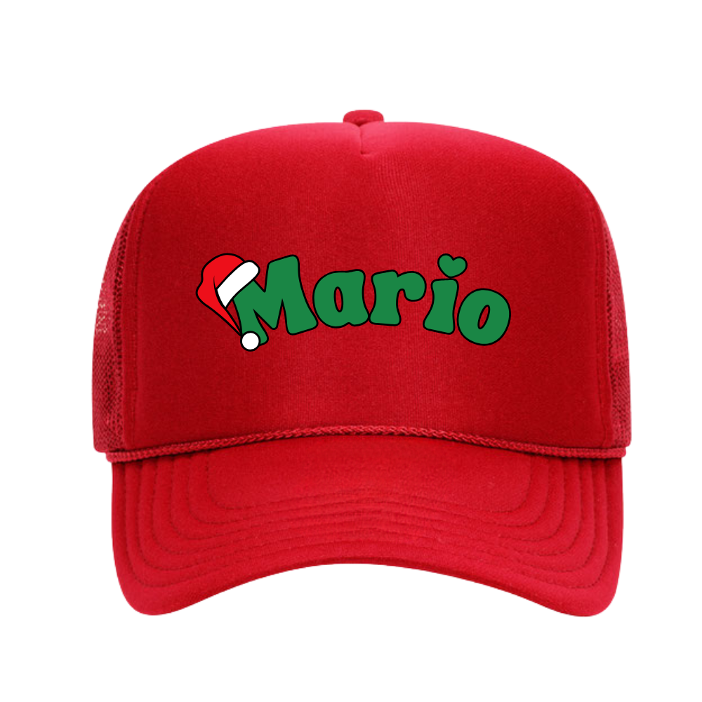 CUSTOM SANTA HAT ♡ printed trucker hat