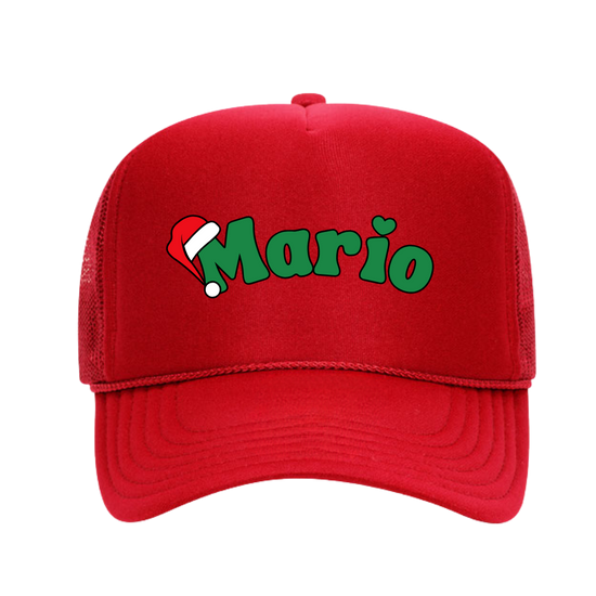 CUSTOM SANTA HAT ♡ printed trucker hat