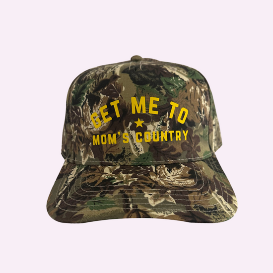 MOM'S COUNTRY ♡ printed camo trucker hat