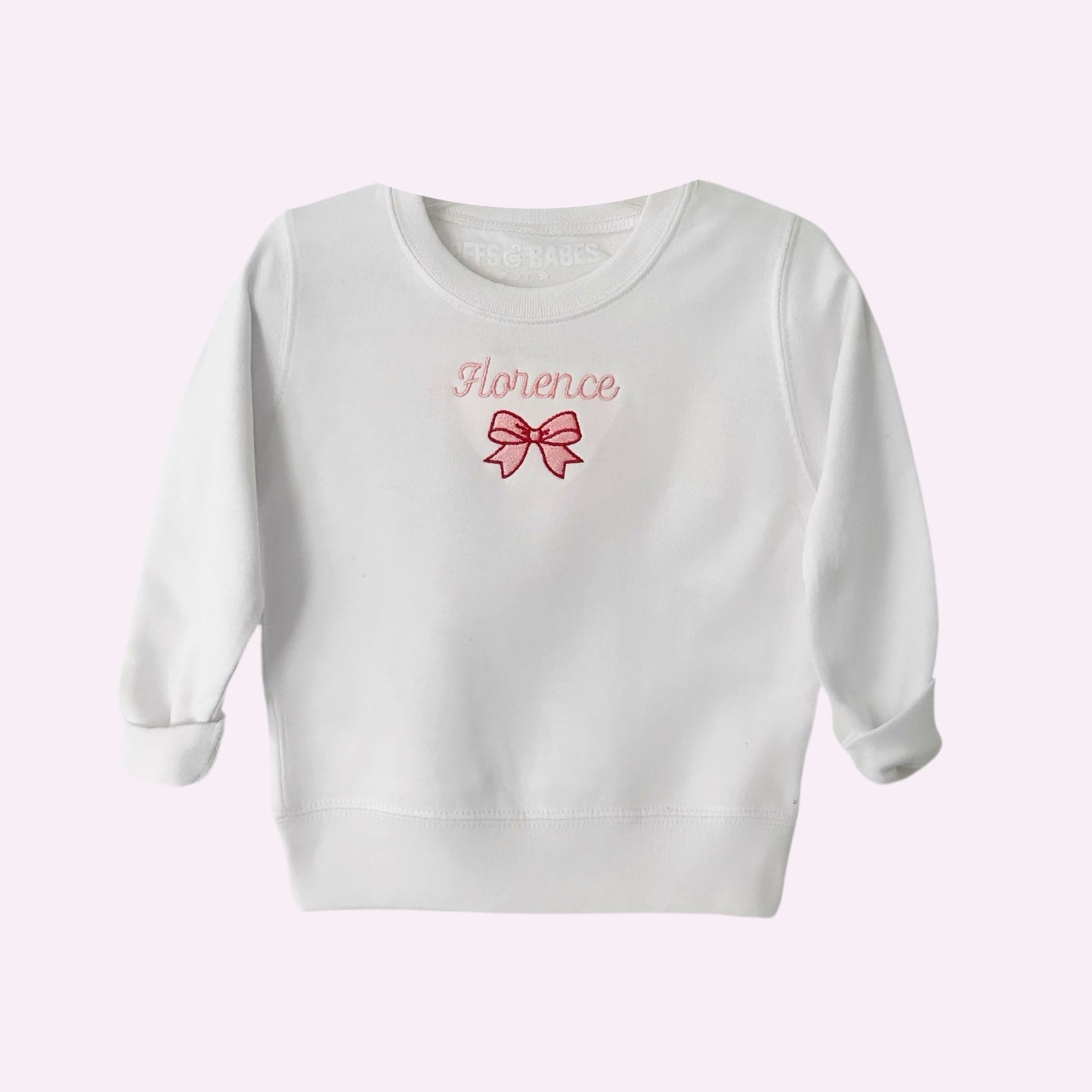 BOW STITCH ♡ kids custom embroidered sweatshirt with bow