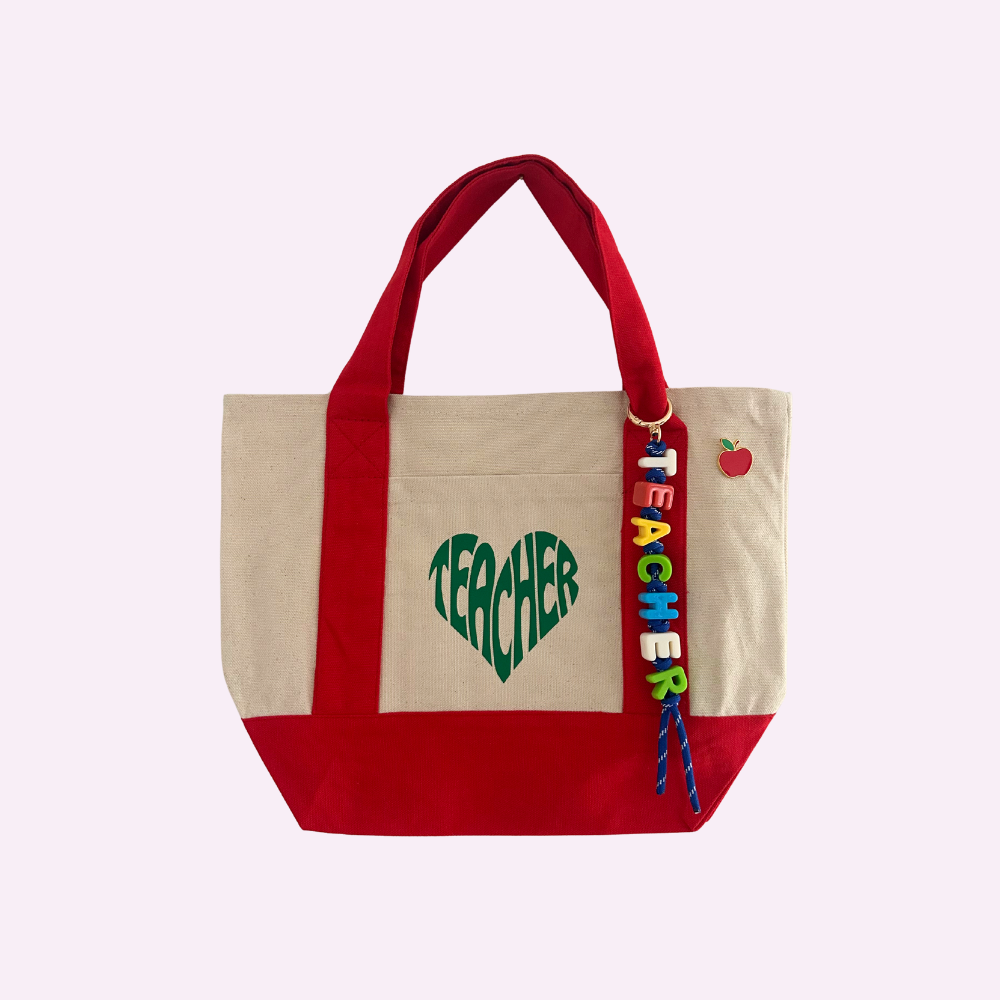 TEACHER TOTE ♡ mini canvas tote