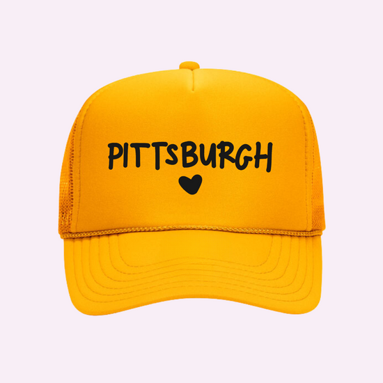 I LOVE PITTSBURGH ♡ printed trucker hat