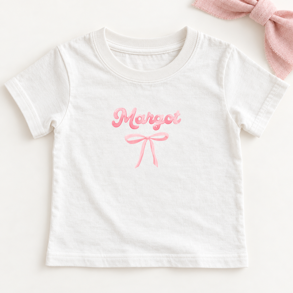 BOW TEE ♡ custom name toddler & kids shirt