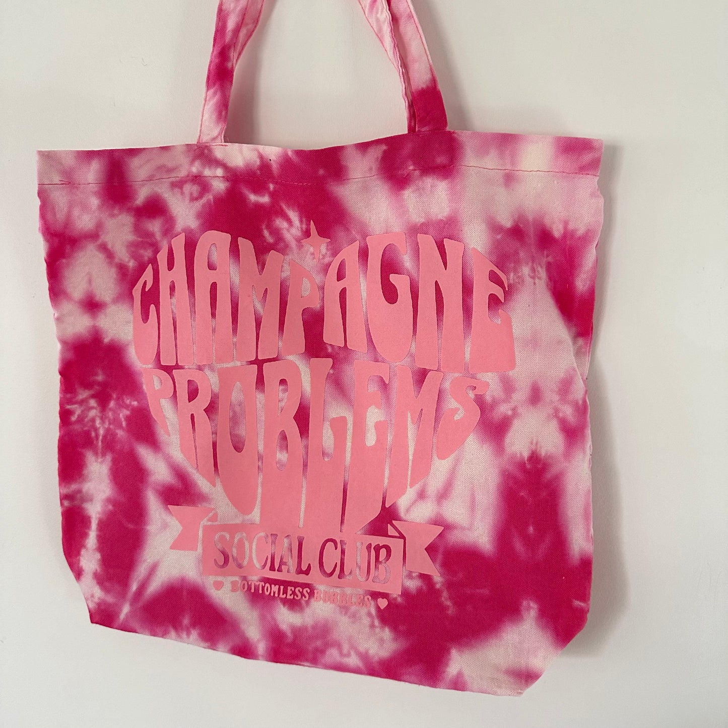 CHAMPAGNE PROBS ♡ lightweight tie-dye tote