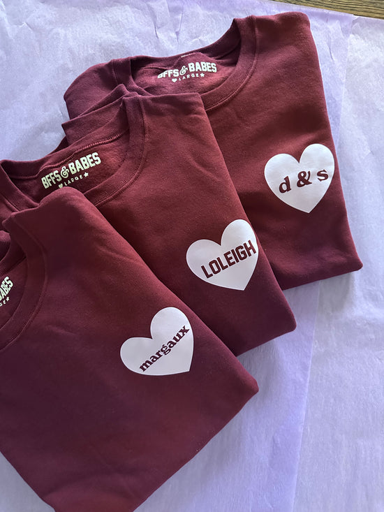 HEART U MOST 2.0 ♡ burgundy adult sweatshirt