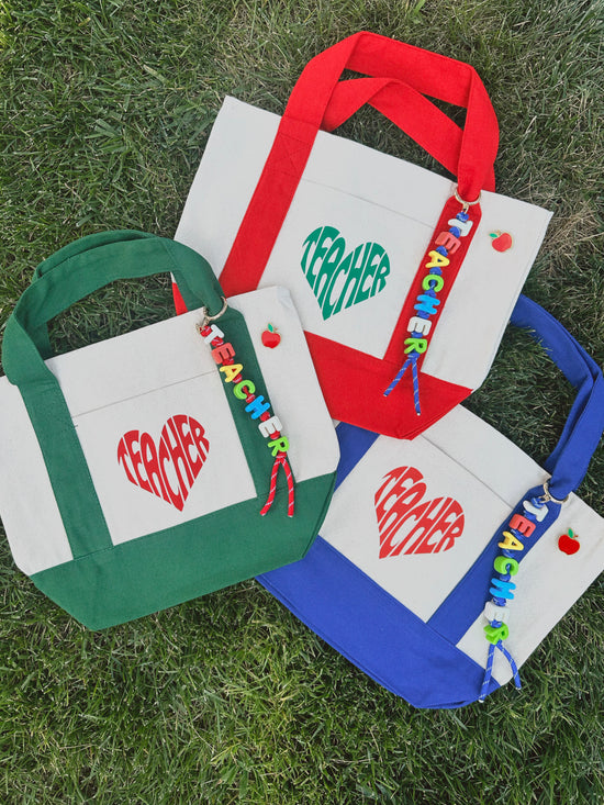 TEACHER TOTE ♡ mini canvas tote