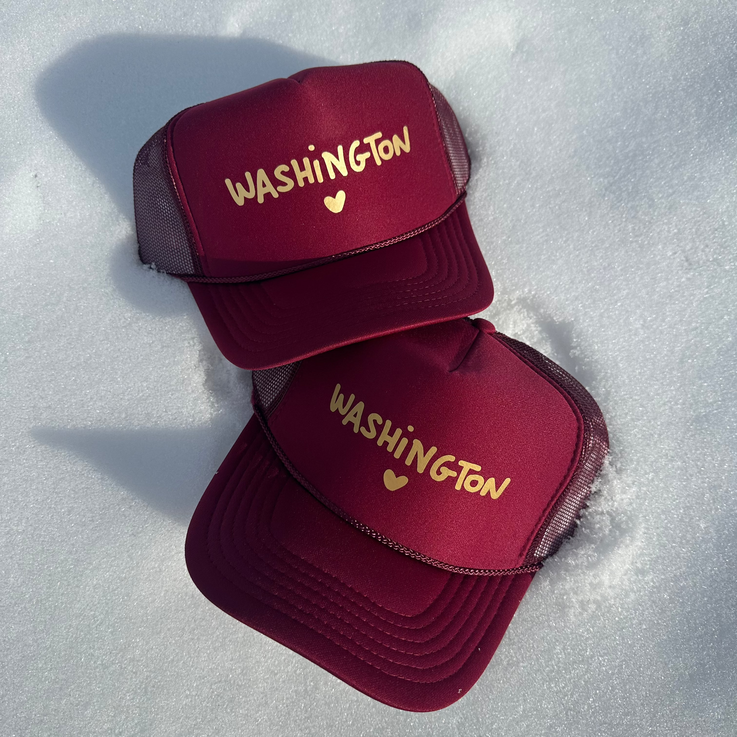 I LOVE WASHINGTON ♡ printed trucker hat